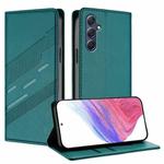 For Samsung Galaxy M54 5G Global Embossed Multi-functional Wallet Retro Leather Phone Case(Dark Green)