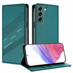 For Samsung Galaxy S22+ 5G Embossed Multi-functional Wallet Retro Leather Phone Case(Dark Green)
