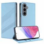 For Samsung Galaxy S24+ 5G Embossed Multi-functional Wallet Retro Leather Phone Case(Light Blue)