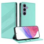 For Samsung Galaxy S24 FE 5G Embossed Multi-functional Wallet Retro Leather Phone Case(Mint Green)