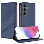 For Samsung Galaxy S25+ 5G Embossed Multi-functional Wallet Retro Leather Phone Case(Dark Blue)