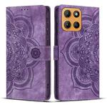 For Motorola Moto G15 Mandala Embossed Retro Frosted Leather Phone Case(Purple)
