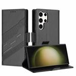 For Samsung Galaxy S25 Ultra 5G Embossed Multi-functional Side Suction Wallet Retro Leather Phone Case(Black)