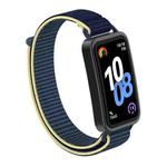For Huawei Band 10 / 9 / 8 Plastic Connector Nylon Loop Hook and Loop Fastener Watch Band(Ice Blue)