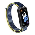 For Huawei Band 10 / 9 / 8 Plastic Connector Nylon Loop Hook and Loop Fastener Watch Band(Quiet Blue)
