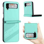 For Samsung Galaxy Z Flip4 5G Embossed Multi-functional Wallet Retro Leather Phone Case(Mint Green)