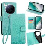 For Tecno Camon 40 Premier Tree & Deer Embossed Leather Phone Case(Green)