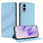 For Fujitsu Arrows We2 / F-52E Embossed Multi-functional Wallet Retro Leather Phone Case(Light Blue)