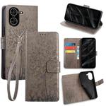 For Redmi A5 4G 171.7mm Tree & Deer Embossed Leather Phone Case(Grey)