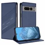 For Google Pixel 7 Pro Embossed Multi-functional Wallet Retro Leather Phone Case(Dark Blue)