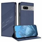 For Google Pixel 7 Embossed Multi-functional Wallet Retro Leather Phone Case(Dark Blue)