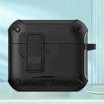 For AirPods 4 Wireless Bluetooth Earphones MagSafe Holder Protective Case(Black)