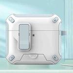 For AirPods 4 Wireless Bluetooth Earphones MagSafe Holder Protective Case(White Light Blue)