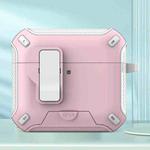 For AirPods 4 Wireless Bluetooth Earphones MagSafe Holder Protective Case(White Pink)