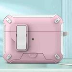 For AirPods Pro 2 Wireless Bluetooth Earphones MagSafe Holder Protective Case(White Pink)