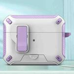 For AirPods Pro 2 Wireless Bluetooth Earphones MagSafe Holder Protective Case(White Purple)