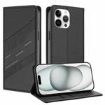 For iPhone 13 Pro Max Embossed Multi-functional Wallet Retro Leather Phone Case(Black)