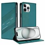 For iPhone 13 Pro Max Embossed Multi-functional Wallet Retro Leather Phone Case(Dark Green)