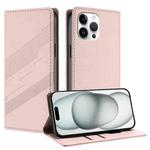 For iPhone 13 Pro Max Embossed Multi-functional Wallet Retro Leather Phone Case(Pink)
