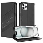 For iPhone 11 Pro Max Embossed Multi-functional Wallet Retro Leather Phone Case(Black)