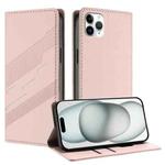 For iPhone 11 Pro Max Embossed Multi-functional Wallet Retro Leather Phone Case(Pink)