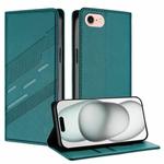 For iPhone SE 2022 / 2020 / 8 / 7 Embossed Multi-functional Wallet Retro Leather Phone Case(Dark Green)