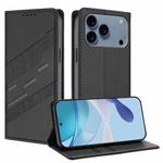 For iPhone 17 Pro Max Embossed Multi-functional Wallet Retro Leather Phone Case(Black)
