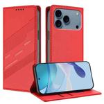 For iPhone 17 Pro Max Embossed Multi-functional Wallet Retro Leather Phone Case(Red)