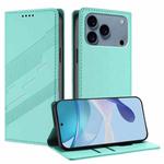 For iPhone 17 Pro Max Embossed Multi-functional Wallet Retro Leather Phone Case(Mint Green)