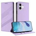 For iPhone 17 Embossed Multi-functional Wallet Retro Leather Phone Case(Light Purple)
