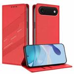 For iPhone 17 Air Embossed Multi-functional Wallet Retro Leather Phone Case(Red)