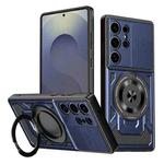 For Samsung Galaxy S25 Ultra 5G Armor Rotating Holder MagSafe Phone Case(Blue)