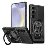 For Samsung Galaxy S25+ / S24+ 5G Armor Rotating Holder MagSafe Phone Case(Black)