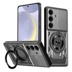 For Samsung Galaxy S25+ / S24+ 5G Armor Rotating Holder MagSafe Phone Case(Grey)