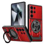 For Samsung Galaxy S24 Ultra 5G Armor Rotating Holder MagSafe Phone Case(Red)