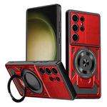 For Samsung Galaxy S23 Ultra 5G Armor Rotating Holder MagSafe Phone Case(Red)