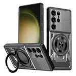 For Samsung Galaxy S23 Ultra 5G Armor Rotating Holder MagSafe Phone Case(Grey)