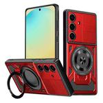 For Samsung Galaxy S24 FE 5G Armor Rotating Holder MagSafe Phone Case(Red)