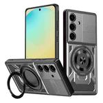 For Samsung Galaxy S24 FE 5G Armor Rotating Holder MagSafe Phone Case(Grey)