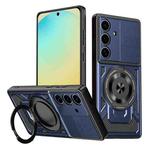 For Samsung Galaxy S24 FE 5G Armor Rotating Holder MagSafe Phone Case(Blue)