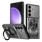For Samsung Galaxy S23 FE 5G Armor Rotating Holder MagSafe Phone Case(Grey)