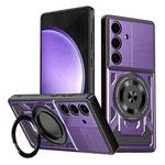 For Samsung Galaxy S23 FE 5G Armor Rotating Holder MagSafe Phone Case(Purple)