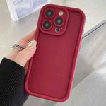 For iPhone 15 Pro Max Shockproof Frame Frosted Precise Hole TPU Phone Case(Wine Red)