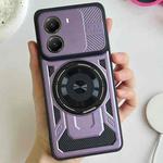 For Xiaomi Poco X7 Pro 5G Armor Rotating Holder MagSafe Phone Case(Purple)