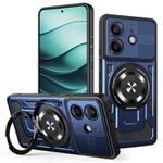 For Redmi Note 14 4G 164.84mm Armor Rotating Holder MagSafe Phone Case(Blue)