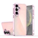 For Samsung Galaxy S25 5G Plating Gradient Discolor Phone Case(Pink)