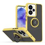 For Realme 14 5G Global Q Shadow 1 Series TPU + PC Phone Case with Ring(Yellow)