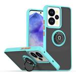 For Realme 14 5G Global Q Shadow 1 Series TPU + PC Phone Case with Ring(Sky Blue)