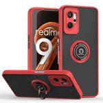 For Realme 9i 4G / OPPO A36 Q Shadow 1 Series TPU + PC Phone Case with Ring(Red)