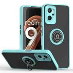 For Realme 9i 4G / OPPO A36 Q Shadow 1 Series TPU + PC Phone Case with Ring(Sky Blue)